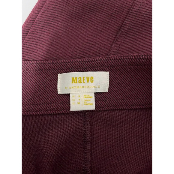 Maeve by Anthropologie Women's High Rise Seamed Split Hem Skinny Pant 4 Plum - Picture 3 of 11